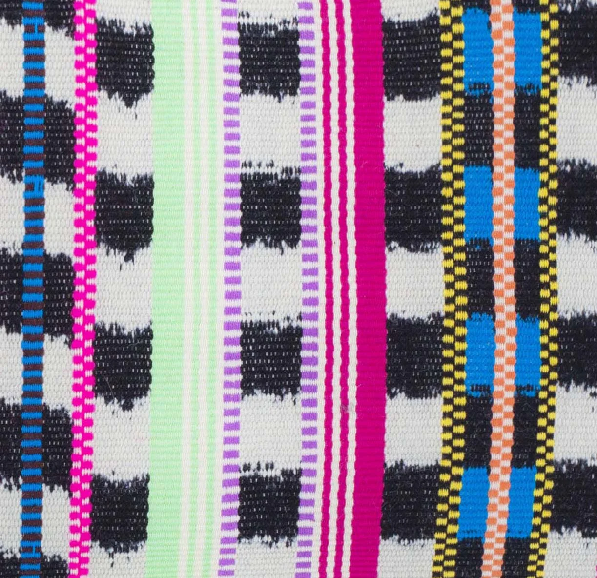 Santiago Atitlan Jaspe pillow in Pink & Black Cotton by Archive NY / Handwoven, artisan made pillows, rugs, blankets & towels from Guatemala.
