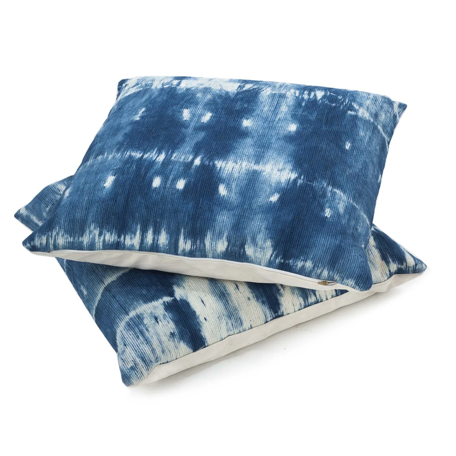 Archive NY Shibori Indigo Tie Dye Handwoven Floor Pillows