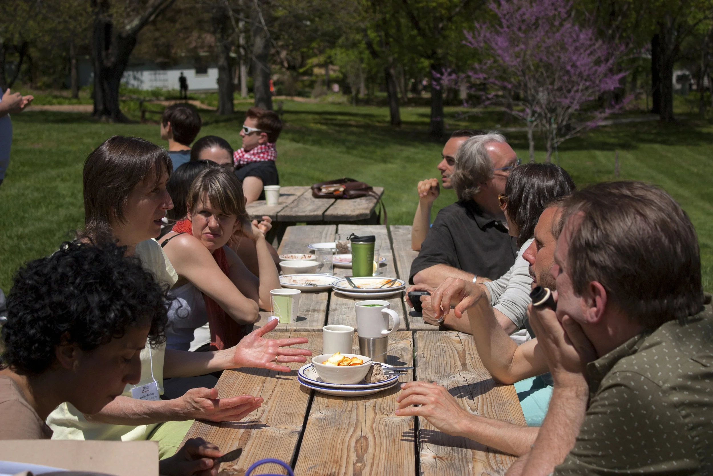 Connecting over lunch.