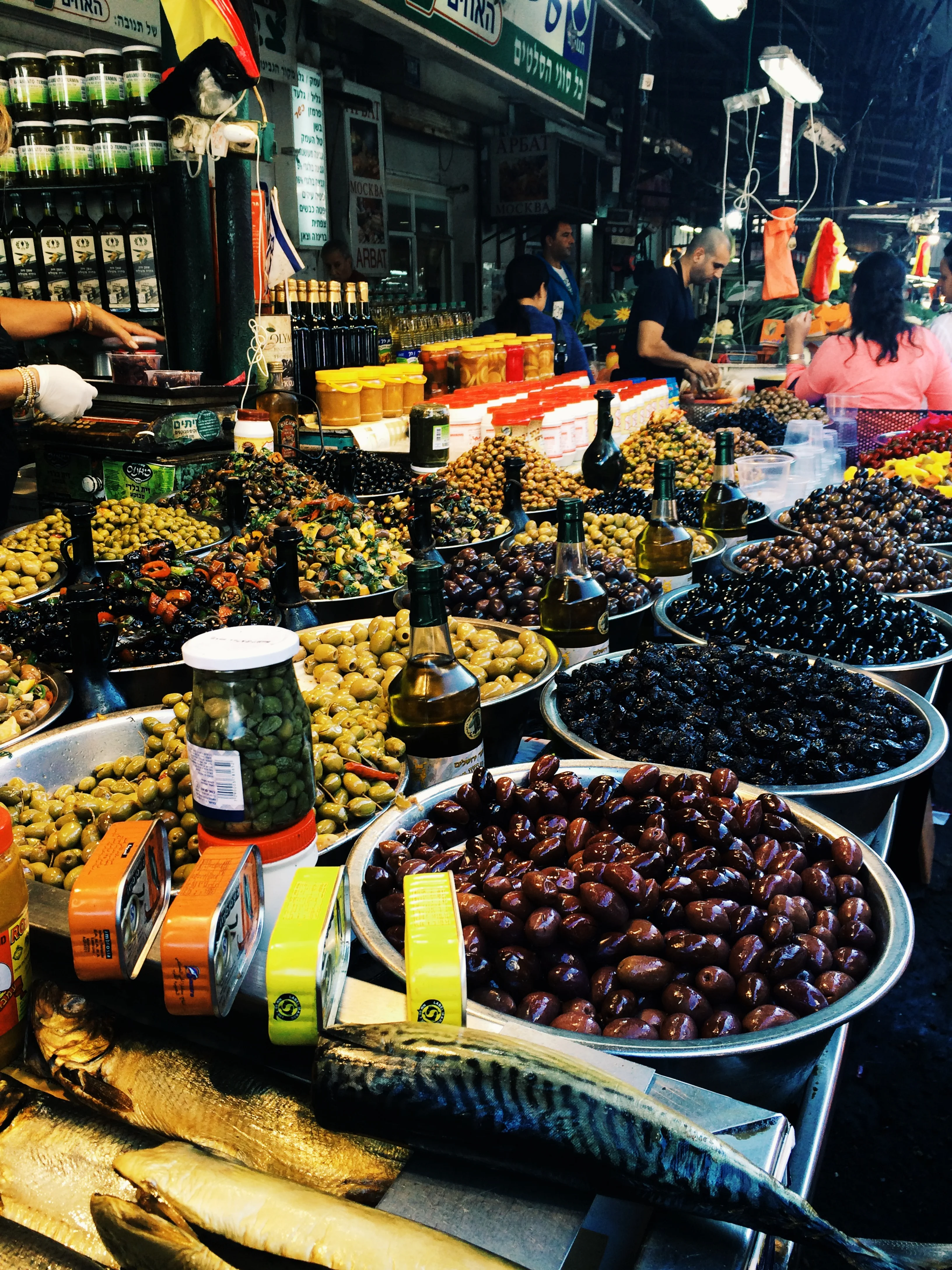 I have never seen so many different types of cured olives! At Carmel Market