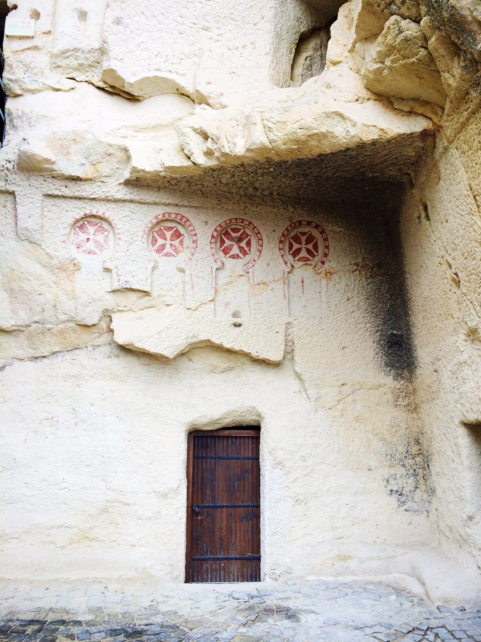 Entrance to one of the seven chapels carved into the rock during the early Cappadocian times. This dates back to as early as 3rd century. Inside Goreme Open Air Museum.