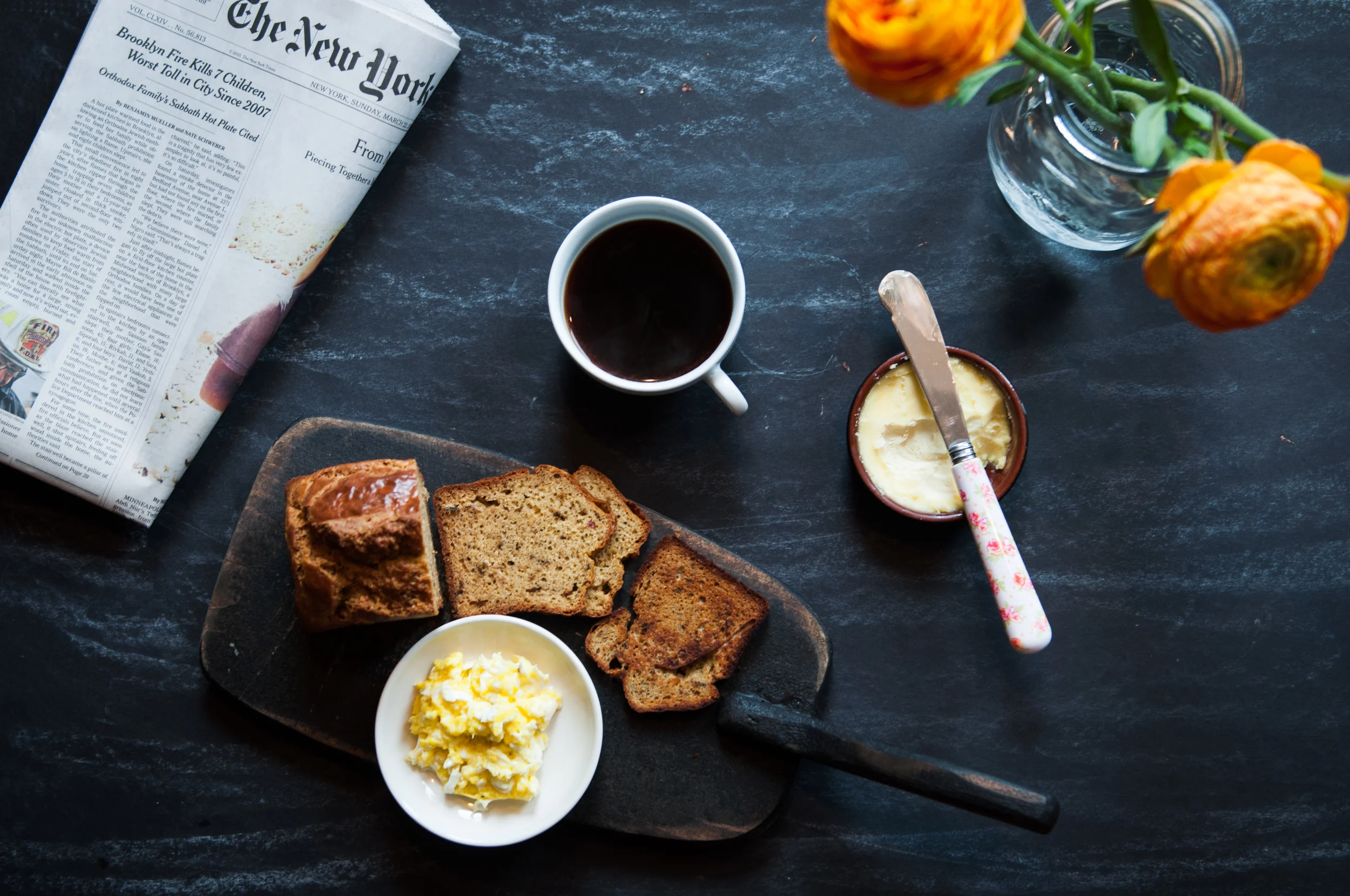 Buttermilk Chickpea Flour Bread with a biscuit like crumb.