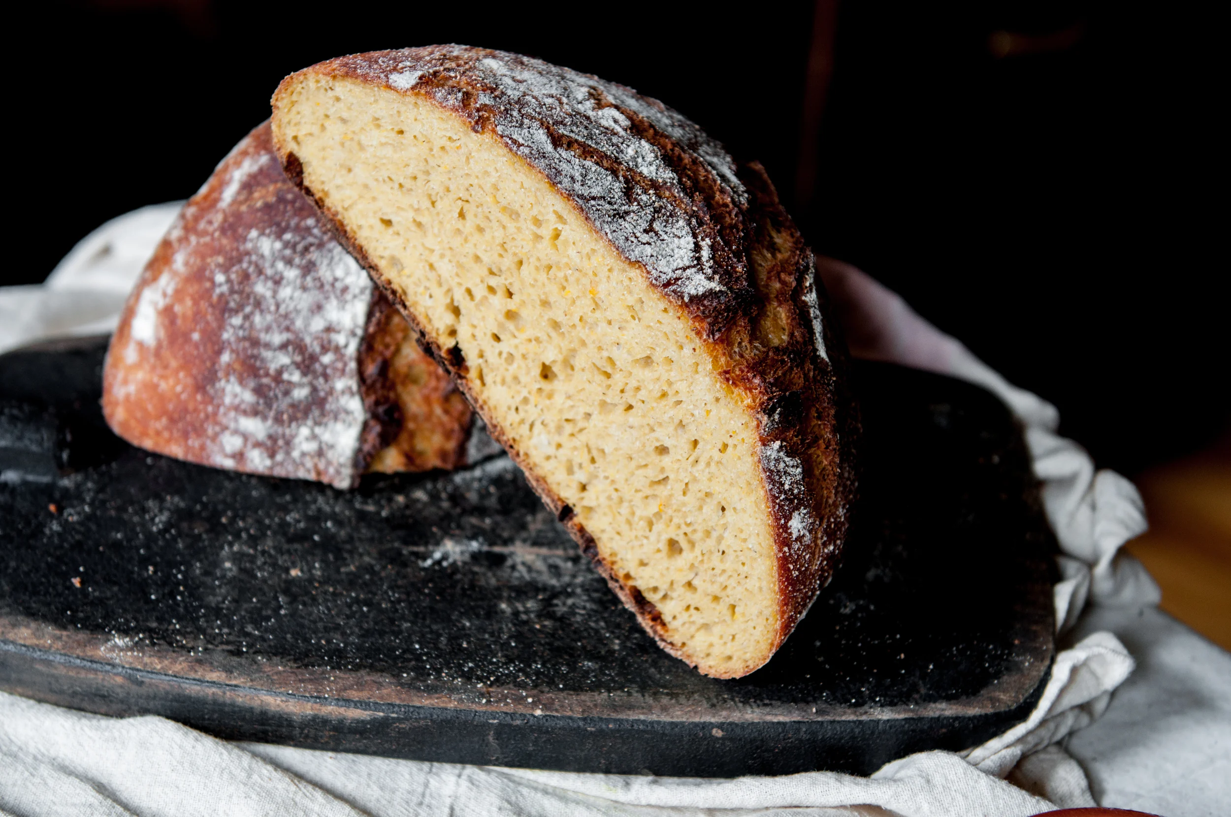 The crumb is perfect, airy and evenly risen.