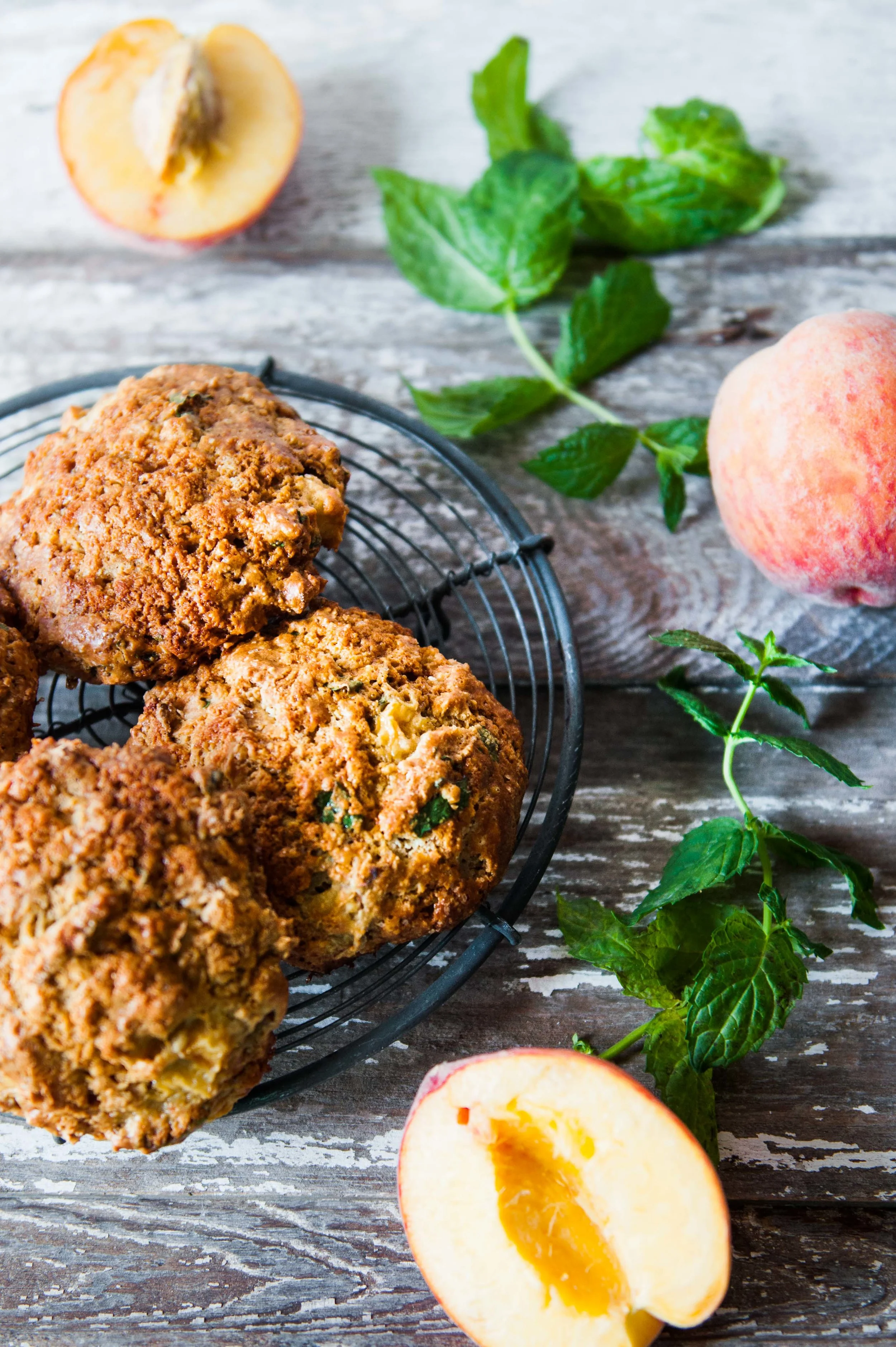Peach and Mint Einkorn Scones