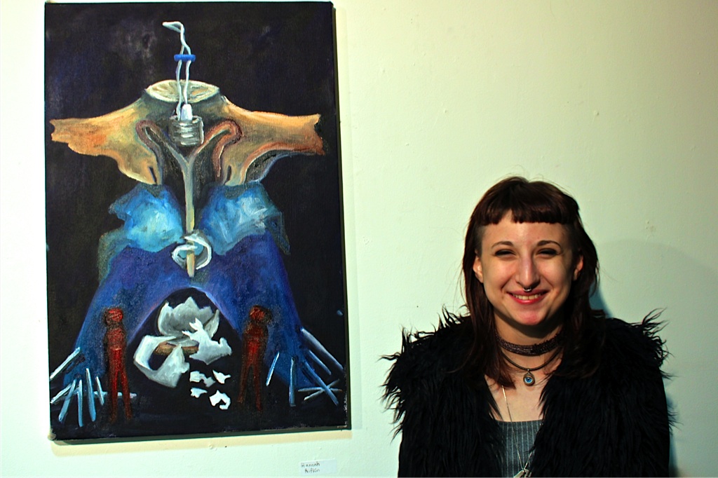Hannah Rifkin '16 poses with her art