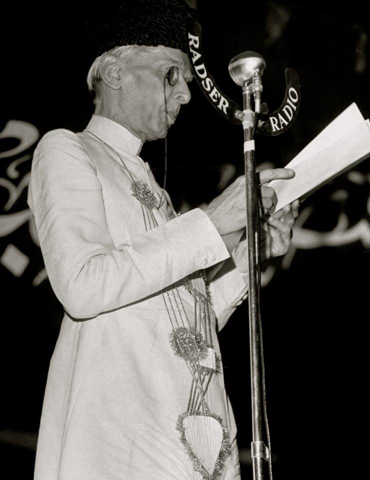 1948 photograph of Muhammad Ali Jinnah, the founding father of Pakistan. Photo via Wikimedia Commons.