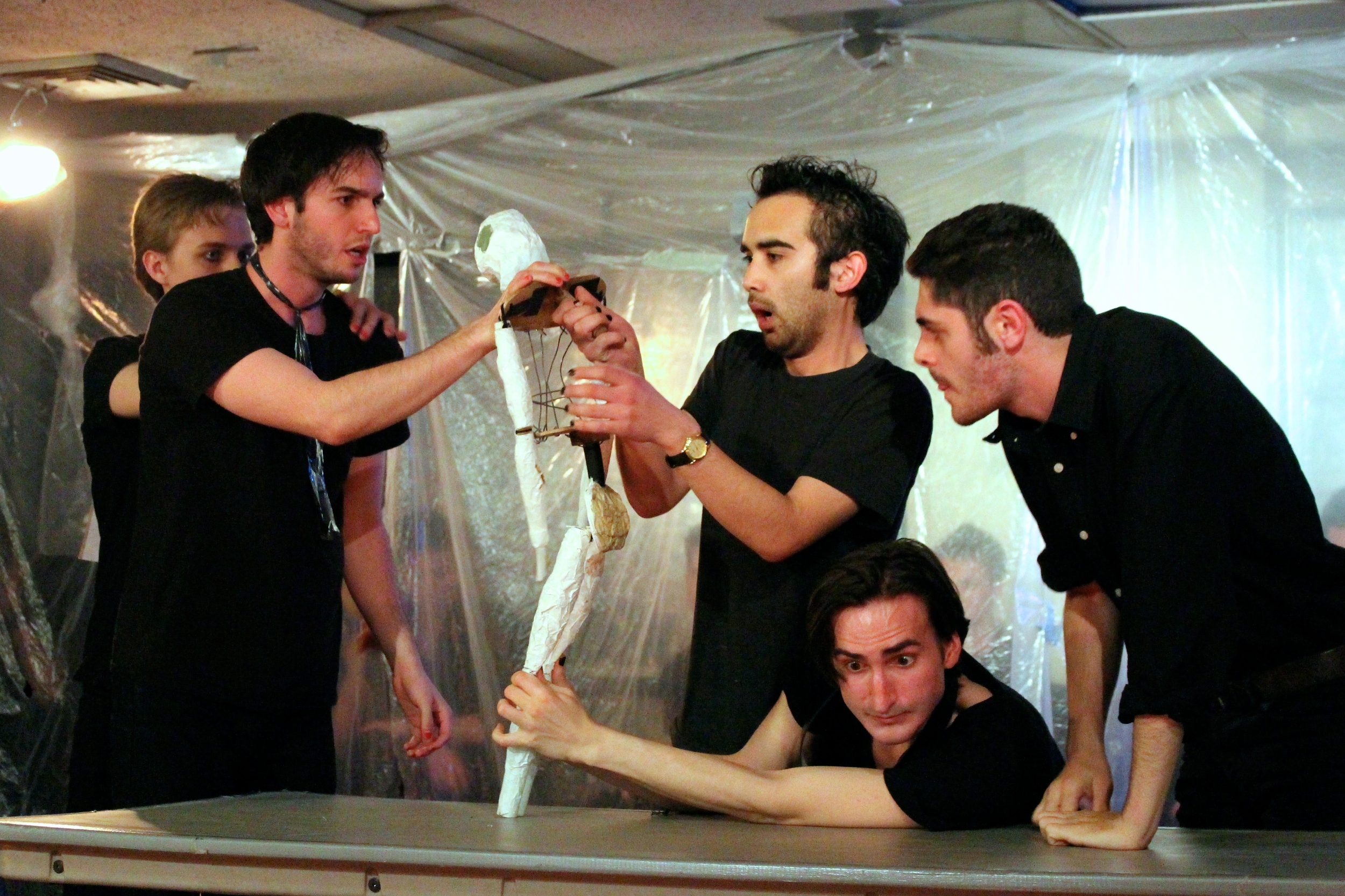 Members of the Men's Naked Shakespeare Troupe perform The Merchant of Venice. The troupe is audition-based and the students are members for all four years of their time at Sarah Lawrence.