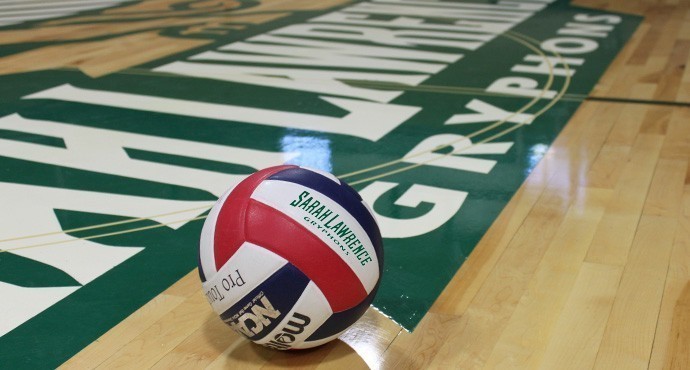 A Gryphon Volleyball on the Gryphon's home court. Photo courtesy Paul Blascovich.