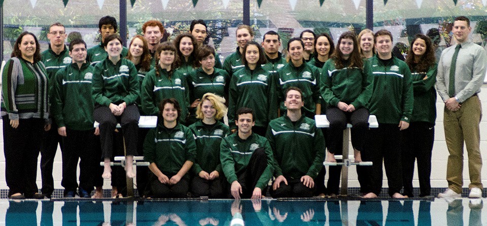 Back: Cameron Martinez, Amit Sankaran, Brendan McAlevy, Jack Chu, Hannah Lawson, Albert Riley, Rachel Barkowitz, Elizabeth Kroll. Middle: Assistant Coach Allison Curley, Andrew Kaufman, Gabby Risica, Colette Harley, Zoe Berg, Lydia Mullan, Sarah Schnapp, Sam Amberchan, Jacqueline Quirk, Nick Ransom, Sky Mihaylo, Head Coach Eric Mitchell. Seated: Brenna Rice, Jay Pulitano, Alexis Bates, Michael Turadek, Owen Marks, Sonia Abraham Photo by Paul Blascovich via GoGryphons.com 