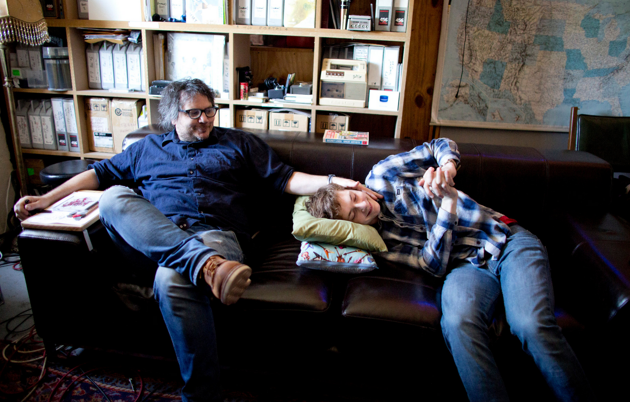 Jeff Tweedy and his son, Spencer. Photo via The New York Times