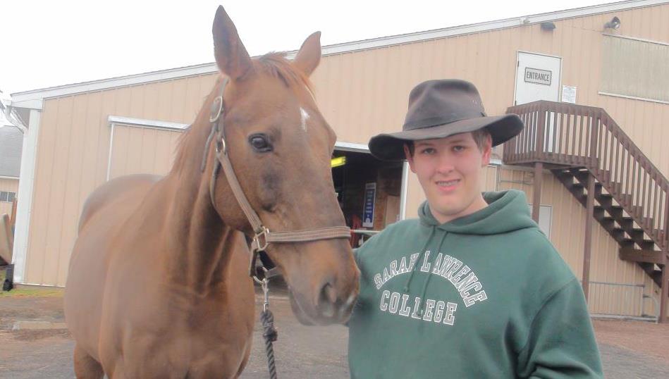 Thor stands next to his beloved horse, Sequel. 