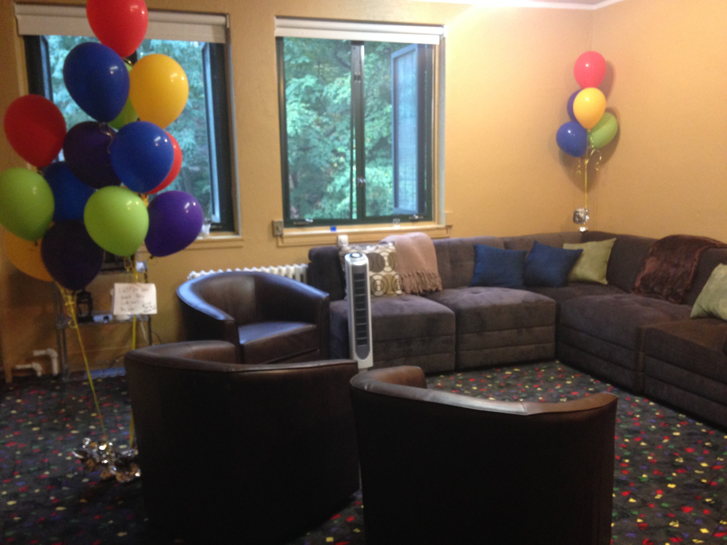 The space features cozy seating and windows overlooking bates hill. Photo by janaki chadha '17