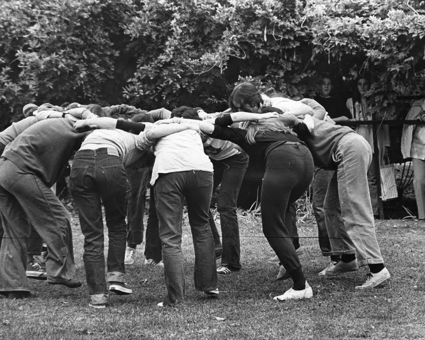 Students playing football, undated. courtesy of sarah lawrence college archives. 