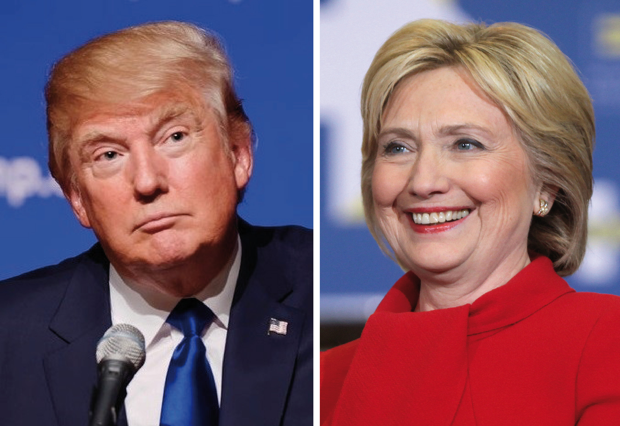 Presidential candidates, Hillary CLINTON AND DONALD TRUMP. Photo Courtesy of dogo News.