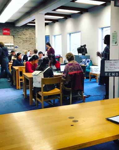 Spring semester registration taking place in the library. Photo credit: Nimmi Hamid '17