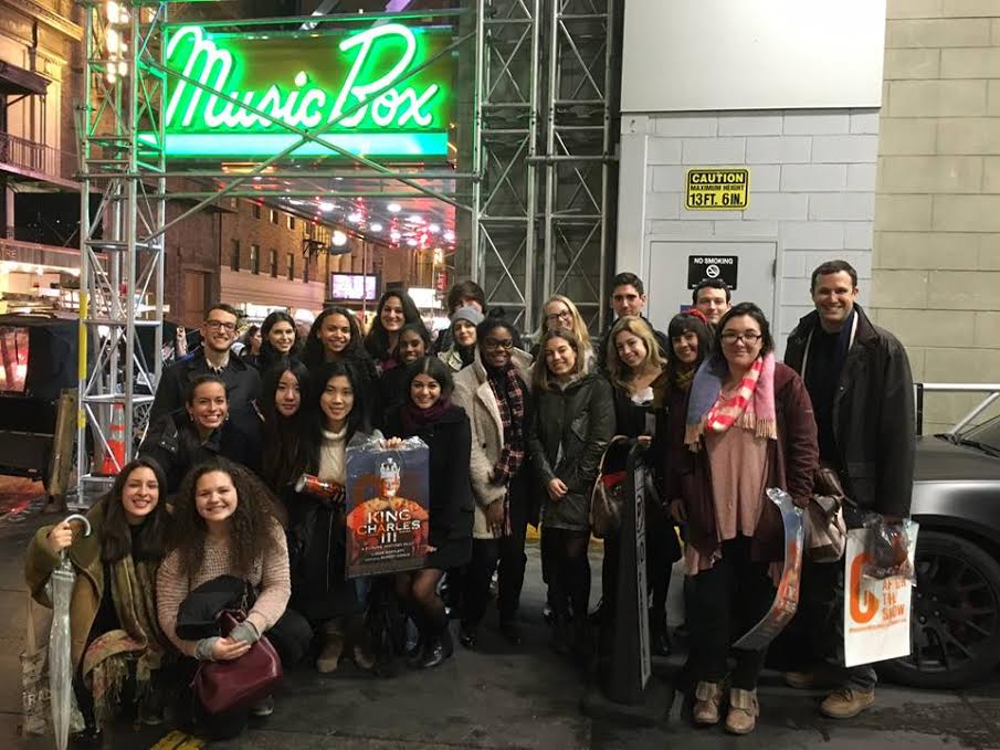 Politics professor Sam abrams and his donees at a broadway show. Photo courtesy of the sarah lawrence website