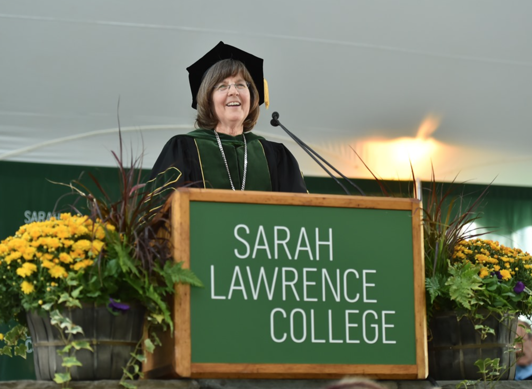 president judd at the inaugural ceremony. photo courtesy of sarahlawrence.edu