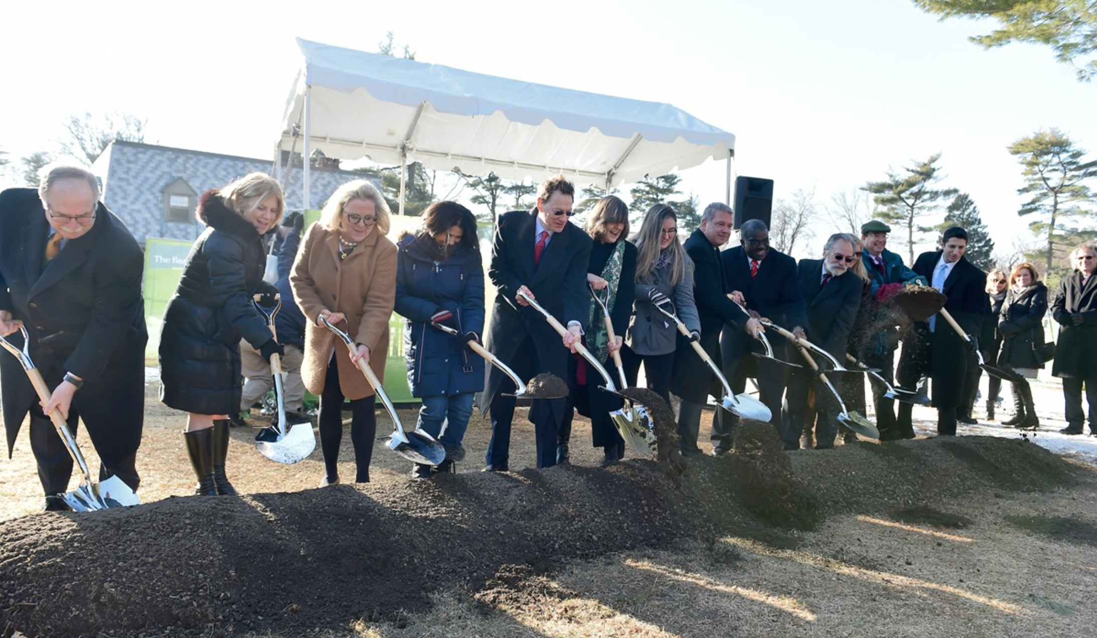 President Judd leads her fellow speakers in breaking ground. Credit: sarahlawrence.edu