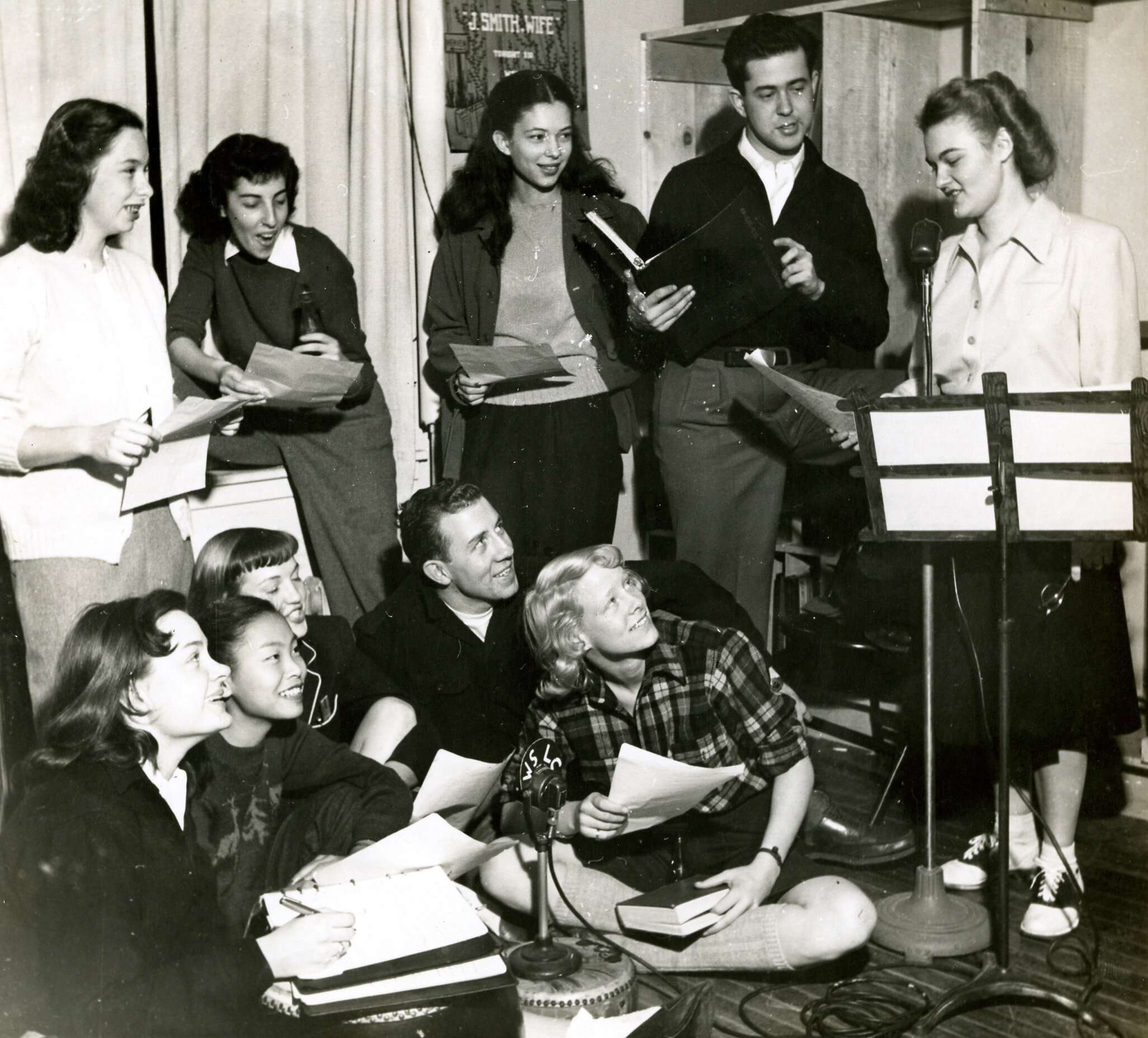  In its first few decades, WSLC aired more academic programs, like theater performances and educational lectures from professors.  Photo Courtesy of the Sarah Lawrence College Archives 