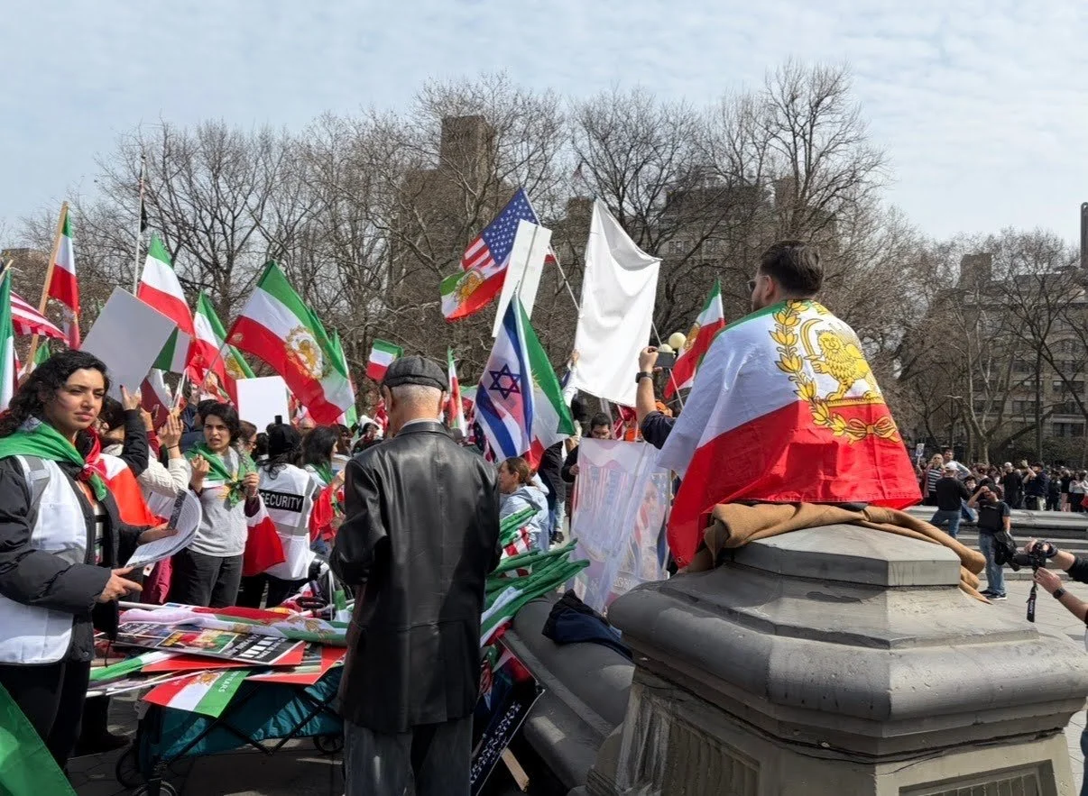 JFK Jr. Lookalike Contest Meets Pro U.S.-Israel Iranian Protest