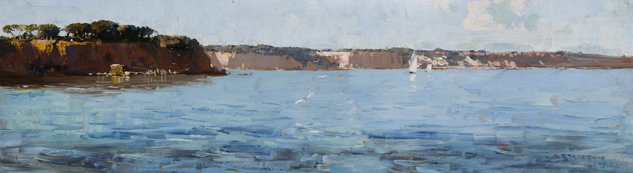 Arthur Streeton Fossil Bay Mentone Flood Tide 1925 oil painting