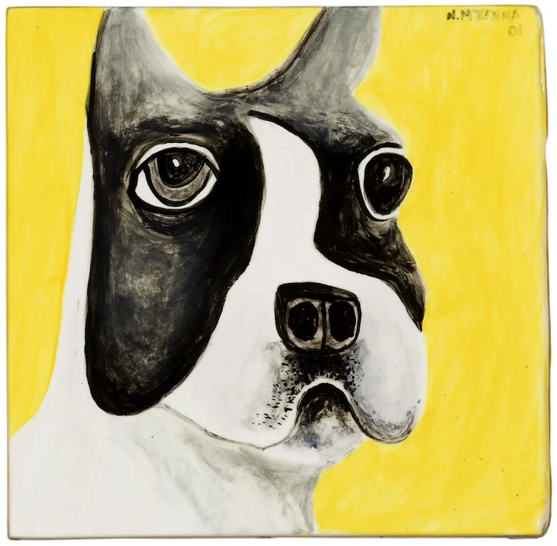 Noel Mckenna Boston Terrier 2001 ceramic tile