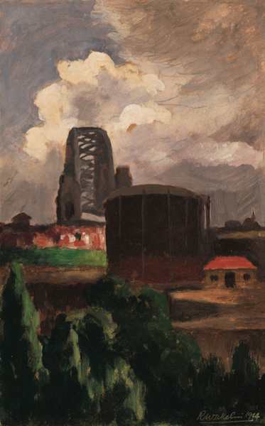 Roland Wakelin Harbour Bridge Looking South 1944 oil painting