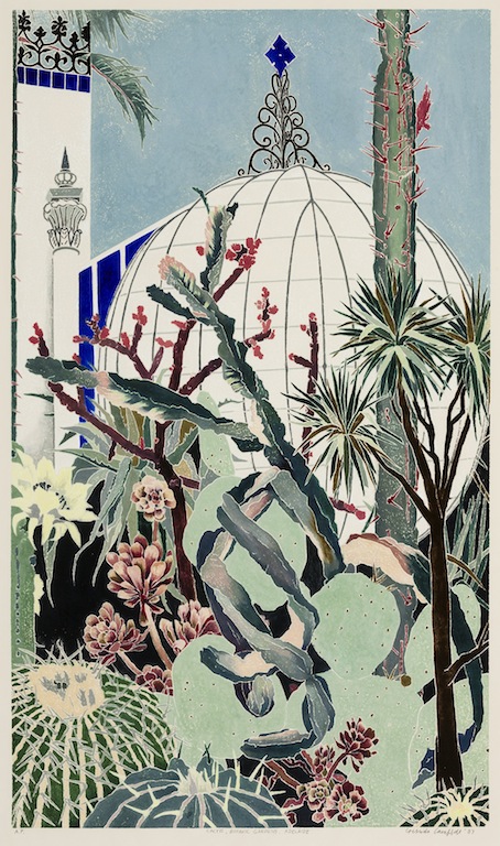 Cressida Campbell Cactii Botanic Gardens Adelaide 1987 woodblock print