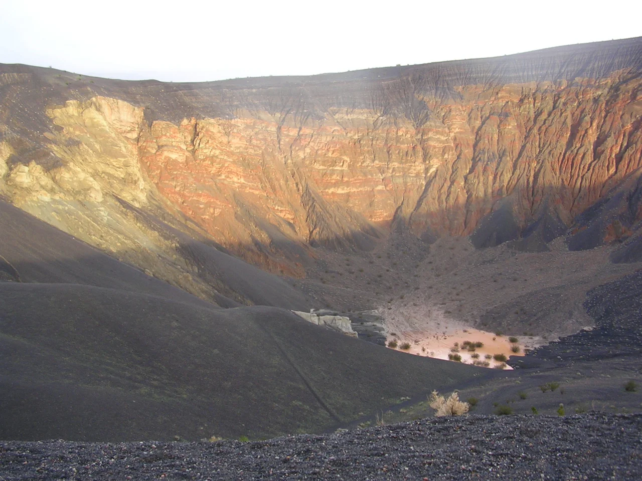 Ubehebe Crater, formed by a series of phreatic eruptions over 10,000 years ago.