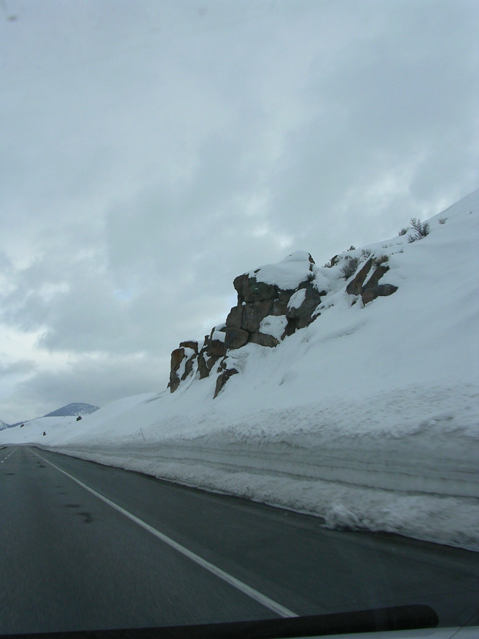 Snowy roadside on Hwy. 395