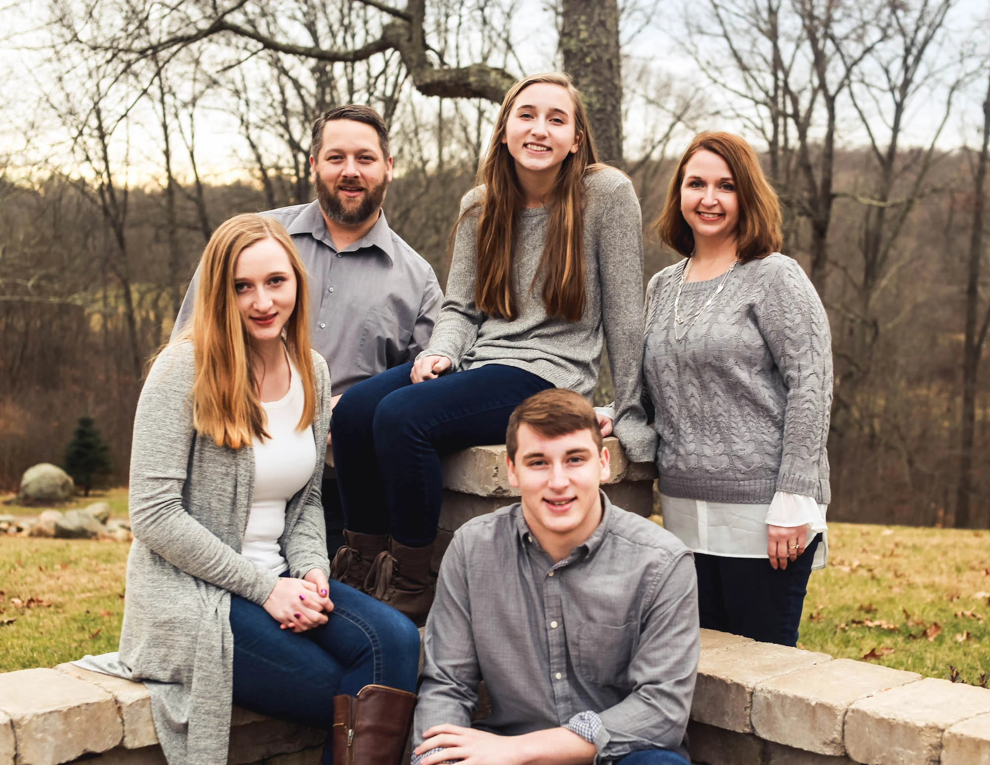 Drew (second from left) with family
