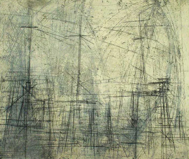 For the Dear Departed / When Tim Left Us, 2004, dry-point etching, 28.3 x 24 cm