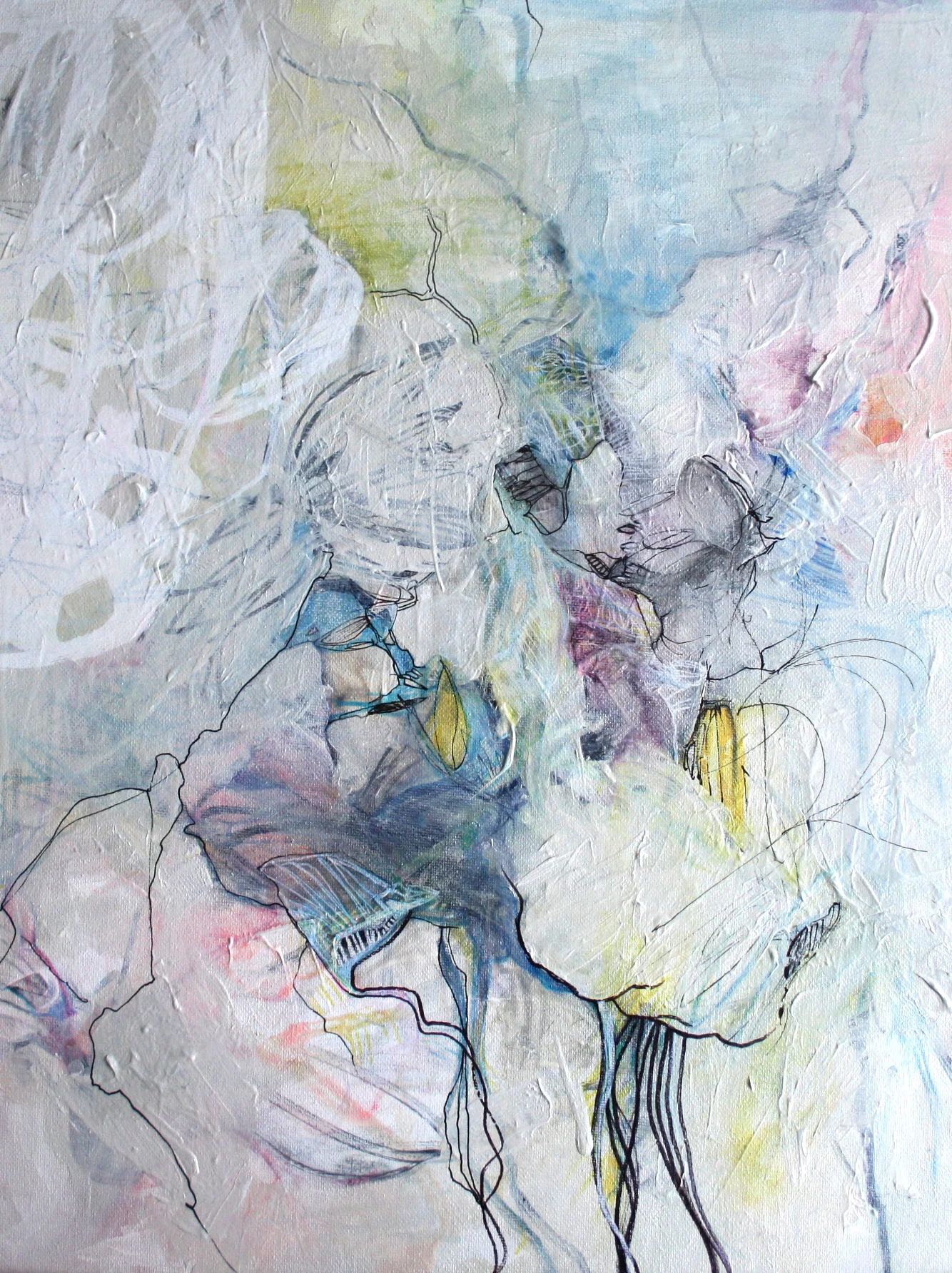 Yo La Tengo, 2015, acrylic, ink, marker pen on canvas, 27.5 x 36 cm