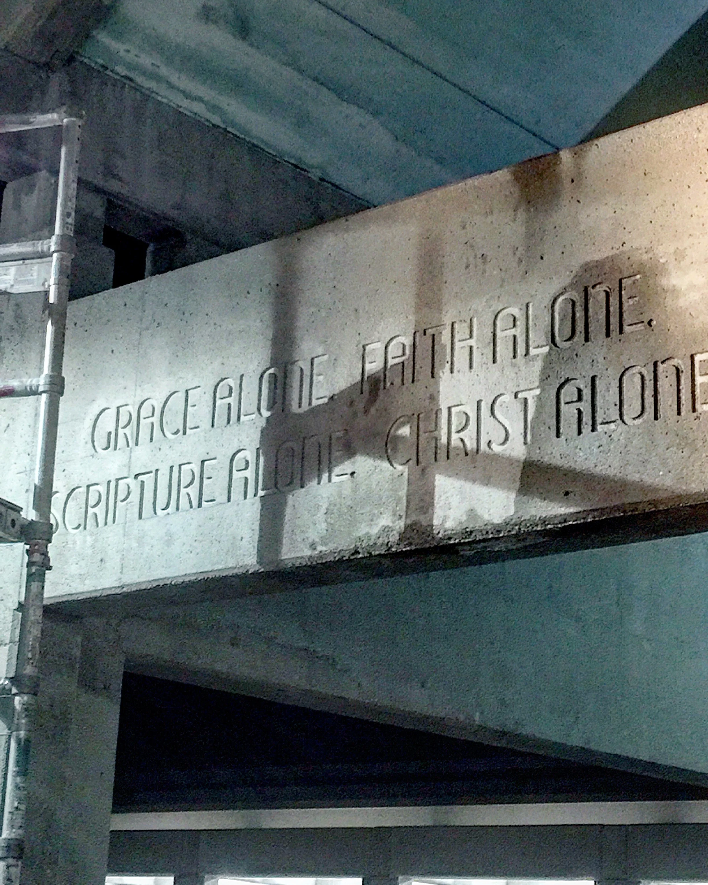 Vertical Concrete Engraving - Concordia University