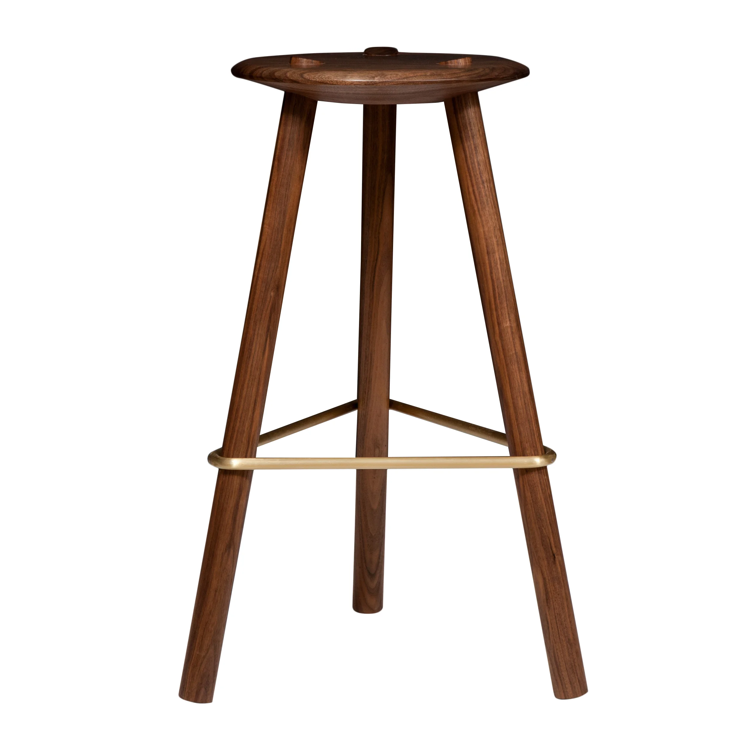 Black walnut Solid brass 27” H x 17” W x 17” D