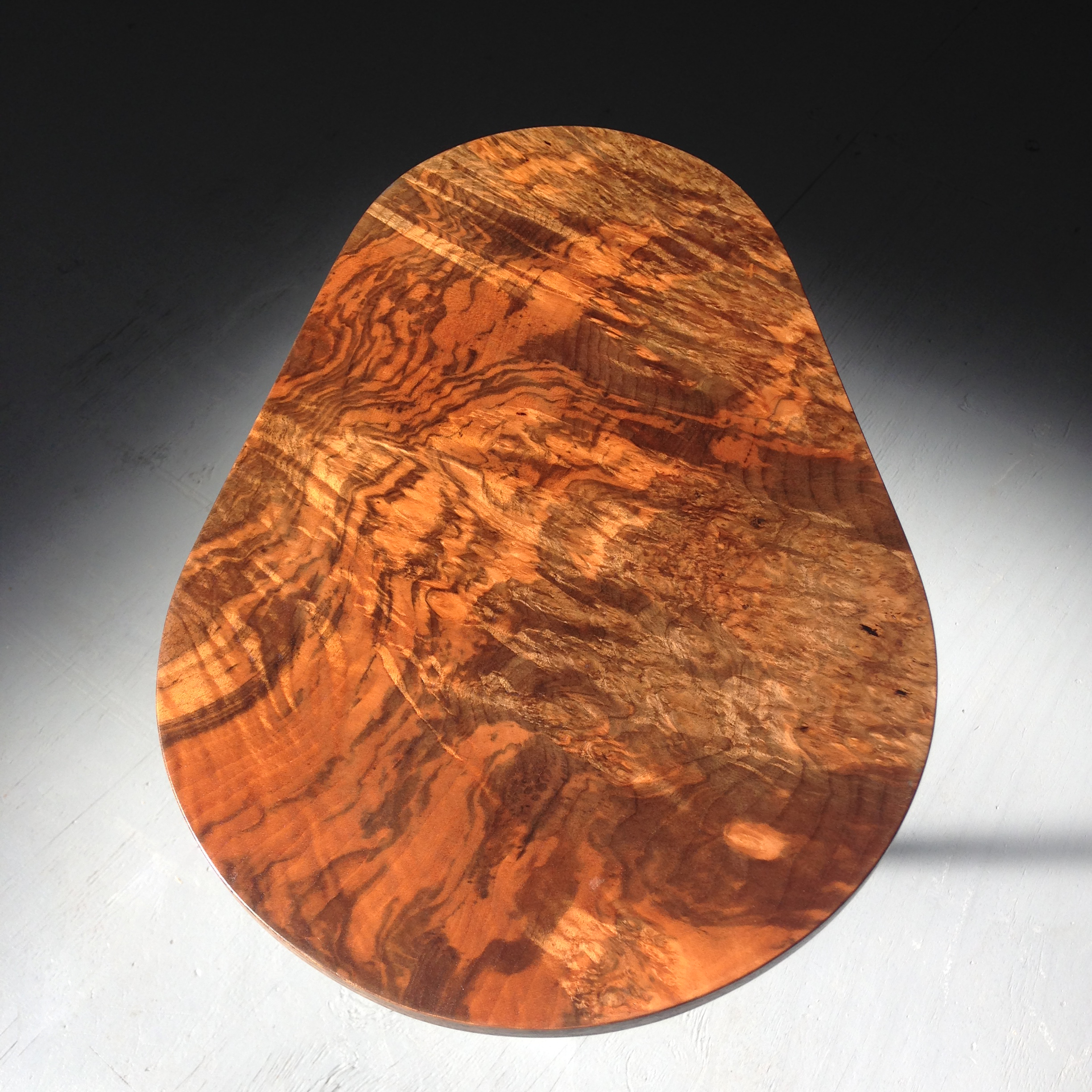   Walnut burl top  22” H x 15” W x 15” D 