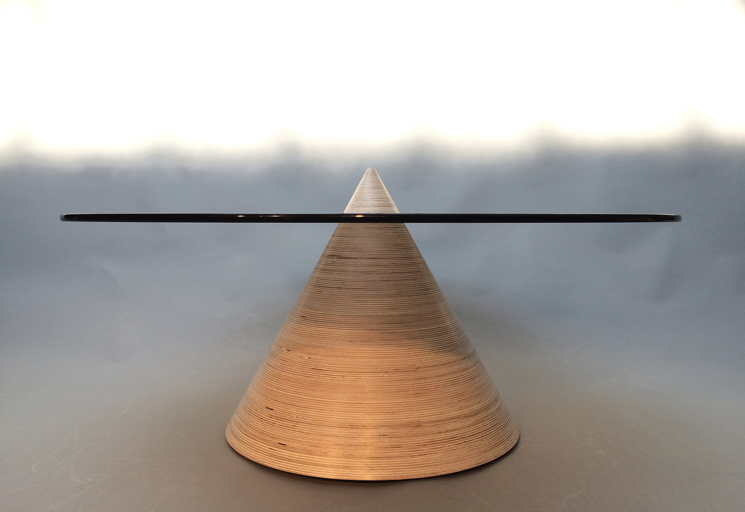 Laminated Baltic birch Bronze glass 39” x 15” H x 20”