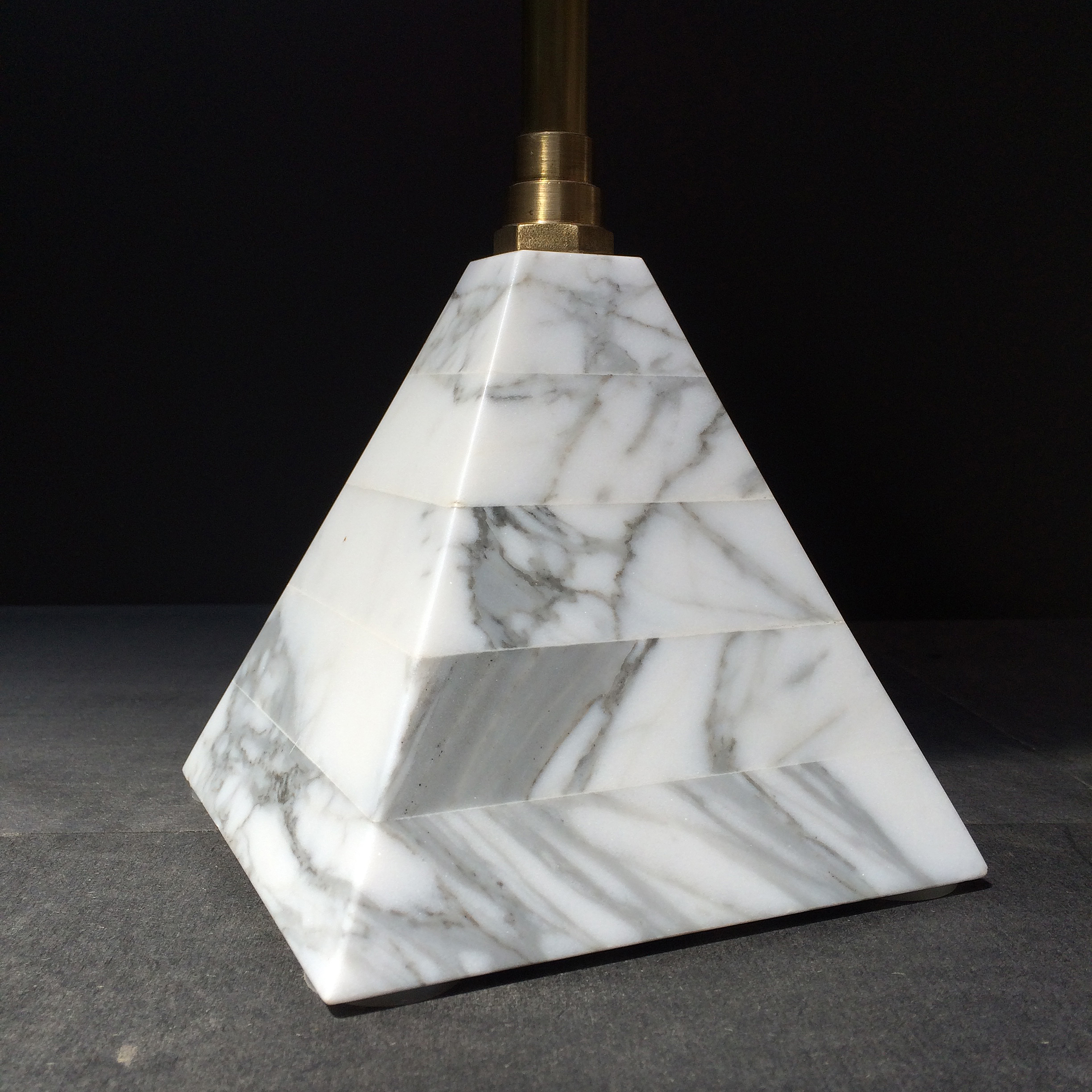   Statuary marble pyramid base  