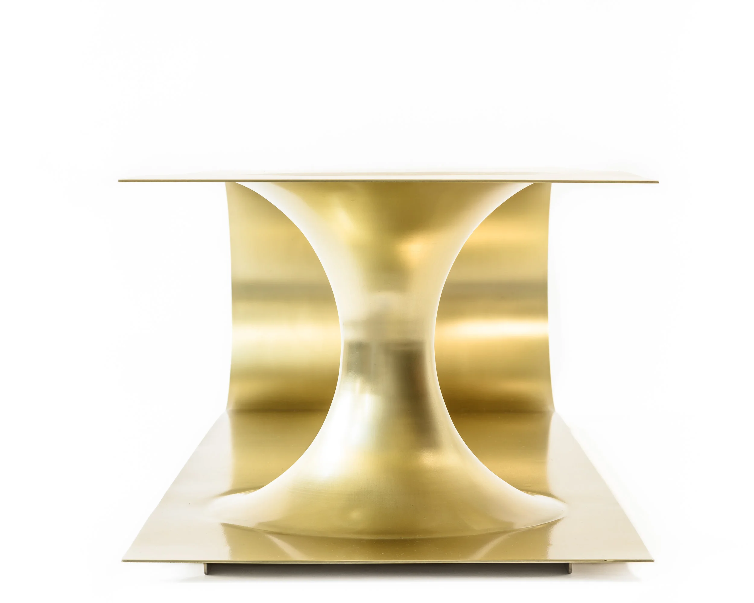 Brass plated steel Brushed finish 60” L x 20” D x 15.5” H