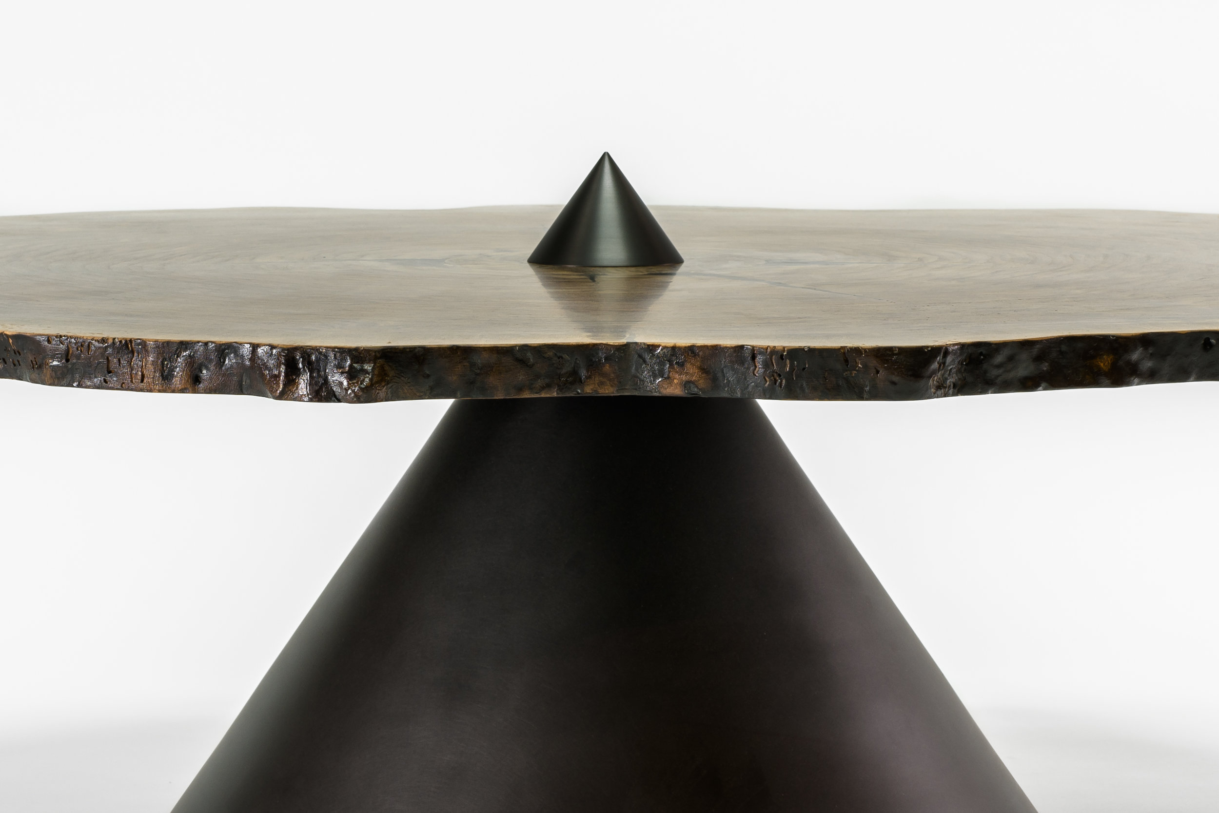  Bastogne walnut  Blackened bronze 57”&nbsp;x 16” H x 26”  