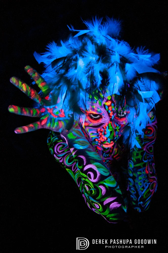 from above, black light photograph