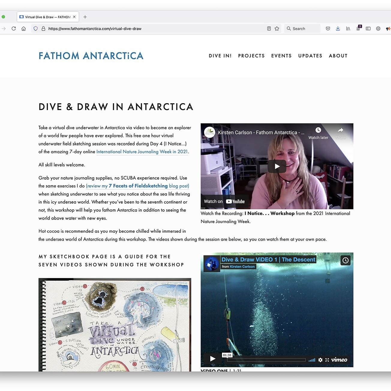 All the resources are ready so you can go on a free one hour nature journaling session with me underwater in #Antarctica 🤿 link in profile: Dive &amp; Draw Underwater in Antarctica 🥰 originally recorded for @journalingwithnature