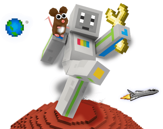 Pip and PiperBot - Our Characters based on Minecraft: Pi Edition
