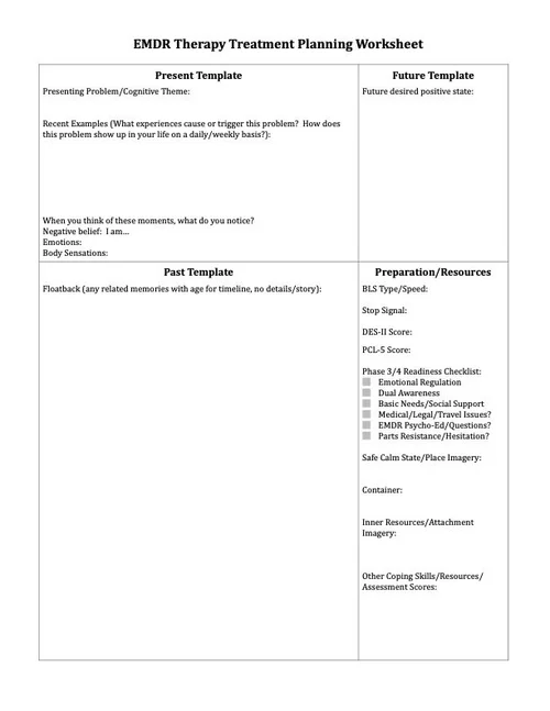 EMDR Treatment Planning Worksheet — Hope Roots