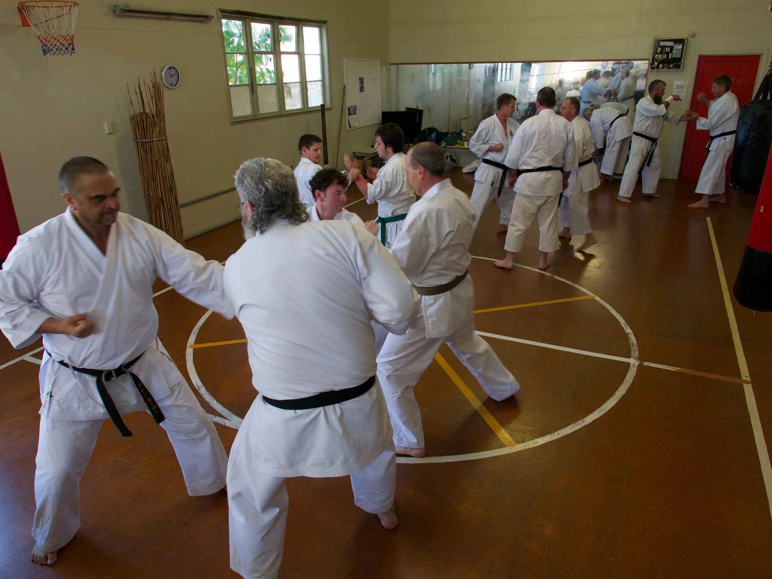 Glen Morgan-sensei (Westport) and Stewart Gutsell-sensei (Timaru) - forground