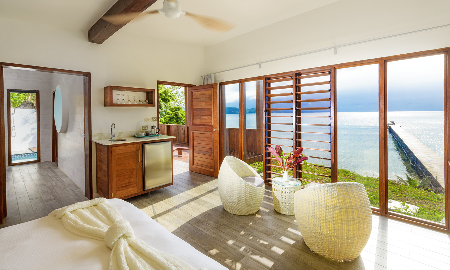 Oceanfront Retreat Bedroom, The Remote Resort Fiji Islands