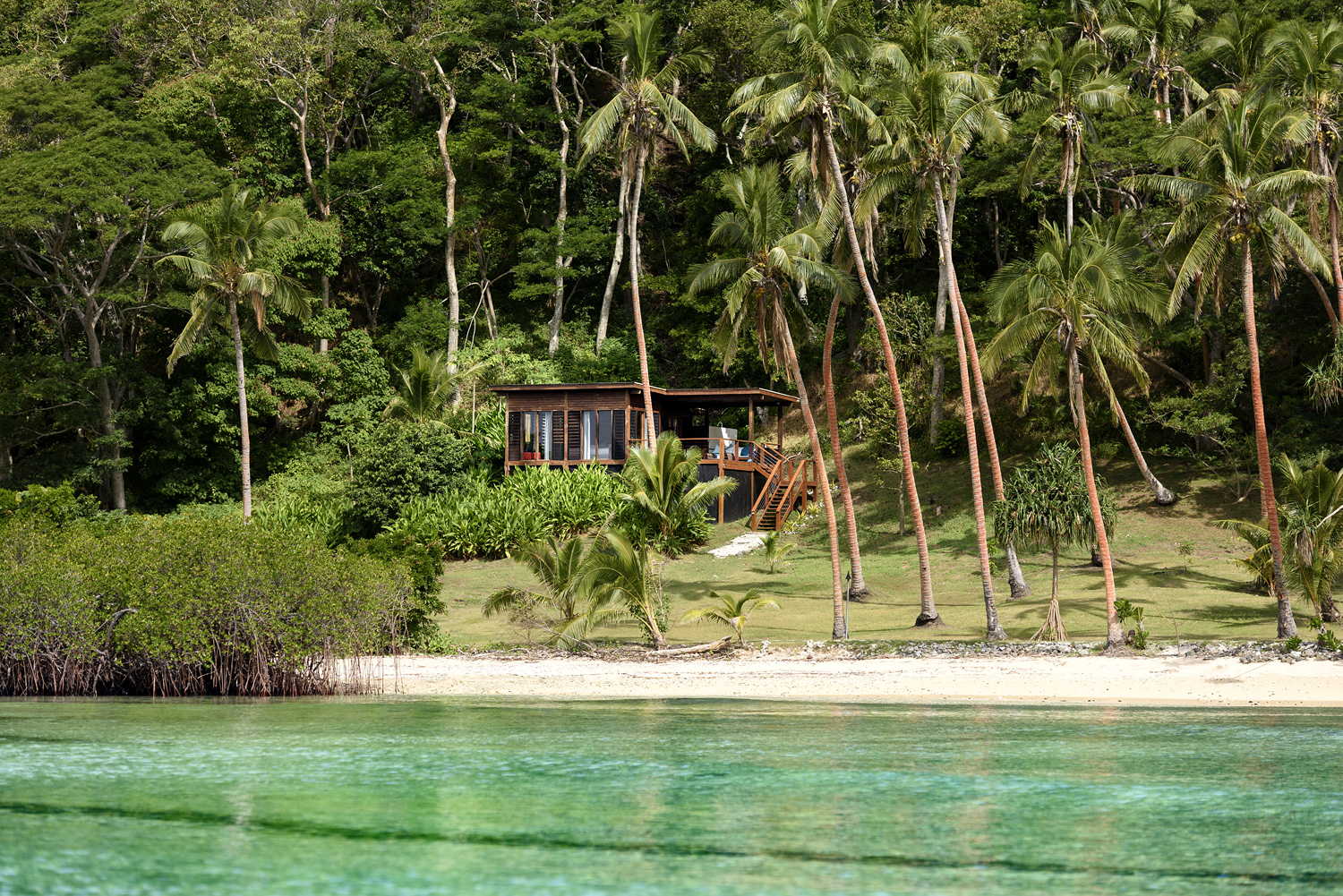 Oceanfront Villa view from the water, The Remote Resort Fiji Islands