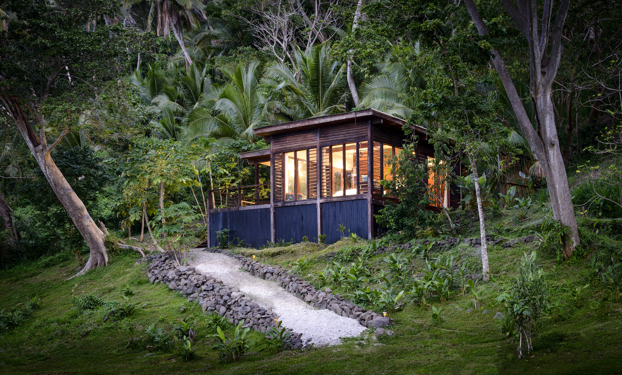 Oceanfront Villa - Exterior at night, The Remote Resort Fiji Islands