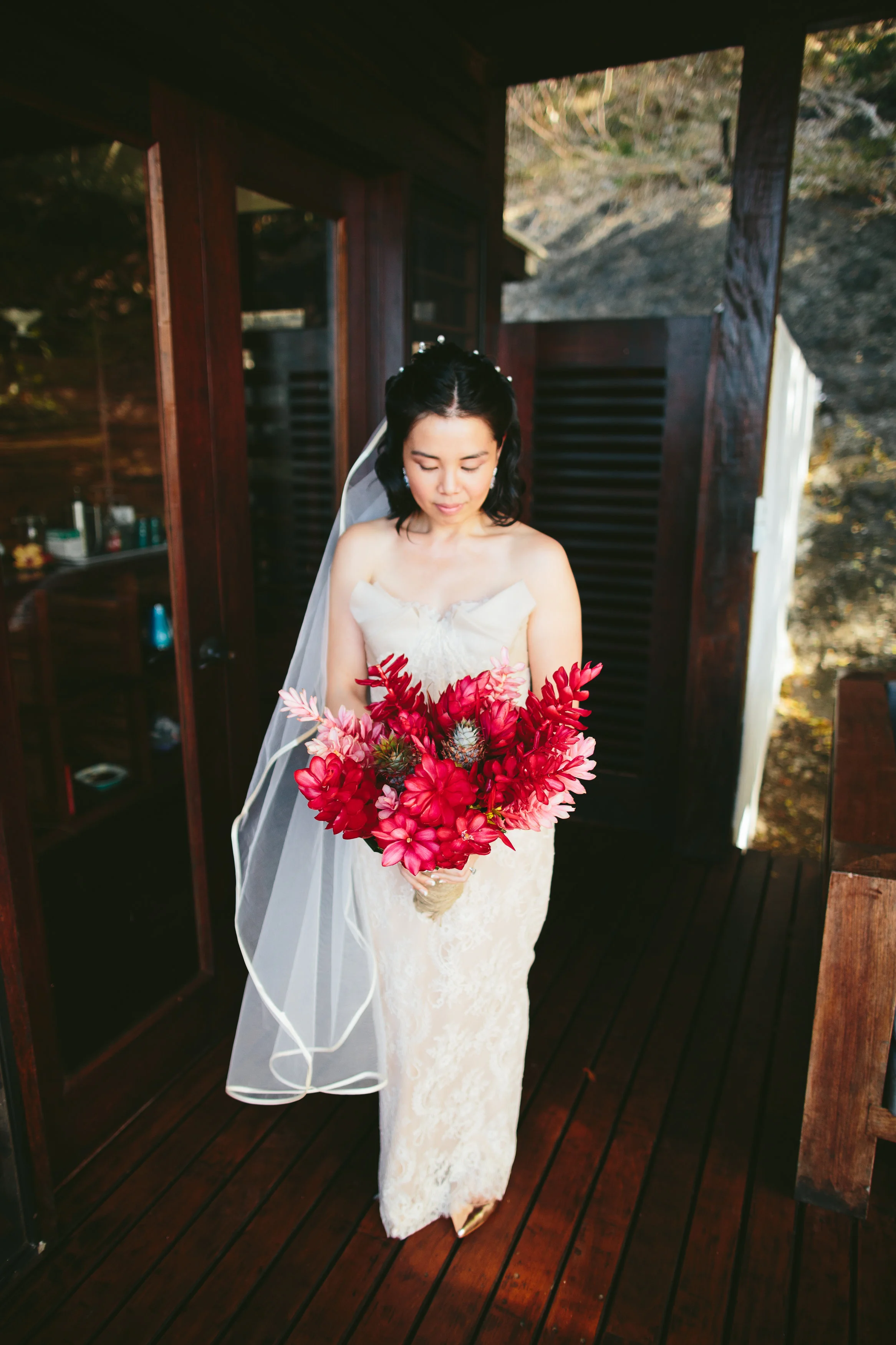Red Ginger Bouquet - Fiji Wedding Elopement - The Remote Resort Fiji Islands