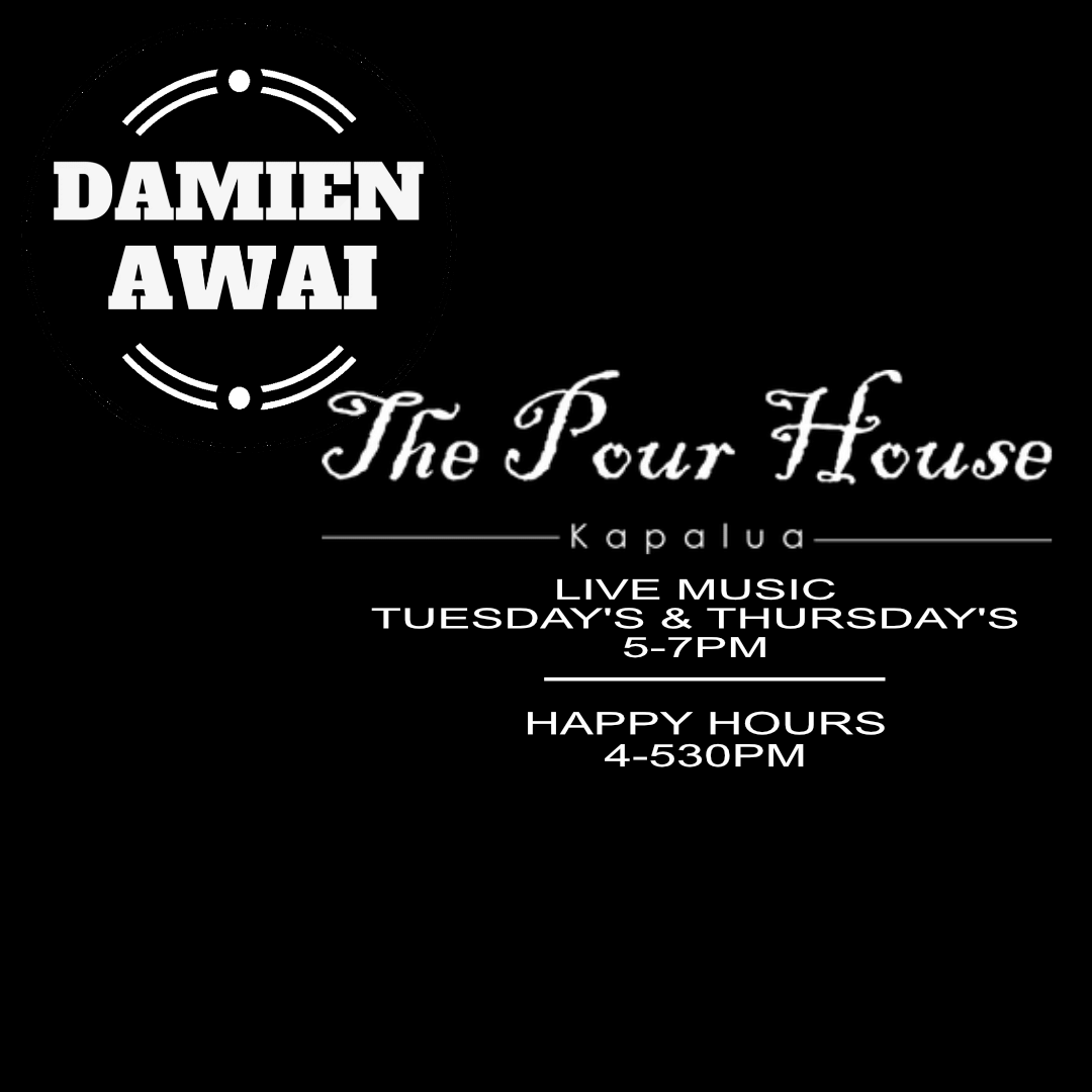 So my first night was on Tuesday of this week just the other day. Traffic to the west side was terrible to say the least but a promise of diversion is on the 23rd. Any way I really wanna tell you about this spot up in Kapalua right next to Sansei the sushi bar The Pour House. It's a wine bar with ono pups or appetizers and entree meals. I start off by setting up on the Lanai right off the parking lot with a spectacular view of the Kapalua Bay course as the sun starts to set. only a couple of girls sipping wine enjoying the cool Kapalua air. I hear a voice say ho bruddah got you on Tuesday's ah? I turn around and see Jon Cioci "good friend" all smiles. I find out he just started the same night as me so I felt truly blessed. Charmaine the waitress for the evening was having a great night. with only a few couples out side enjoying their meals and a few people just stopping by to grab a quick drink. I noticed that this venue is great for the Live Music Lover! So intimate with outside tables and dinning where its like we sitting on the front porch enjoying wine, story and music. Remember them days we used to have to find a yard, beach or garage to play and enjoy live music. well Maui I think this might be a good fit. check out showtimes by clicking the tab above.